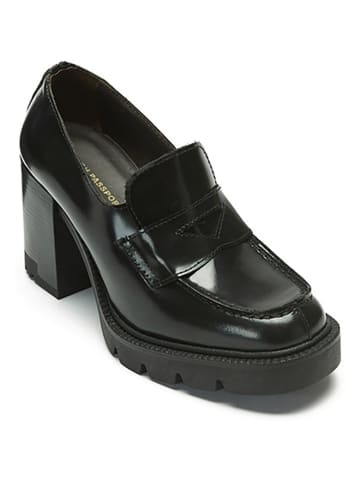 British Passport Leder-Mokassins in Schwarz