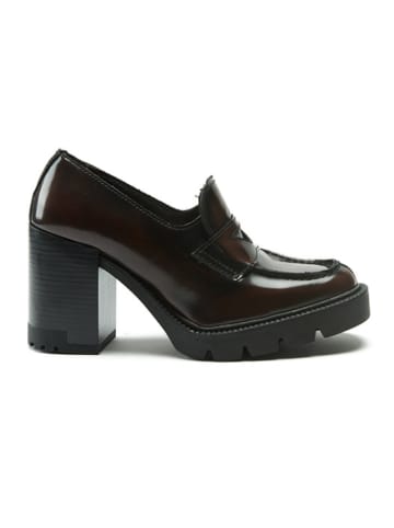 British Passport Leren mocassins bordeaux