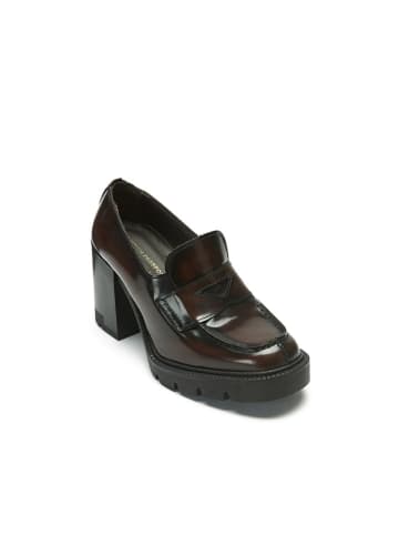 British Passport Leren mocassins bordeaux