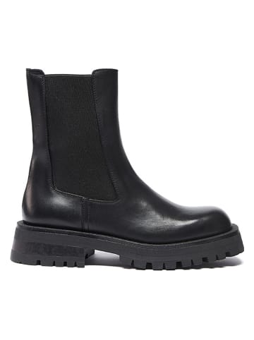 British Passport Leder-Boots in Schwarz