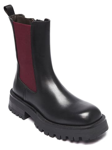 British Passport Leder-Boots in Schwarz