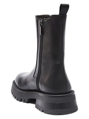 British Passport Leder-Boots in Schwarz