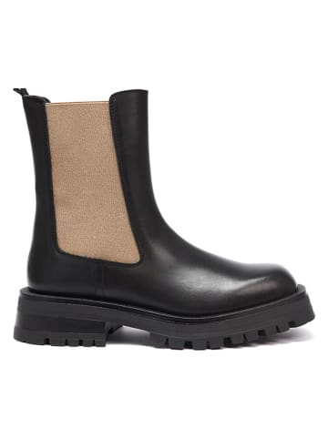 British Passport Leder-Boots in Schwarz