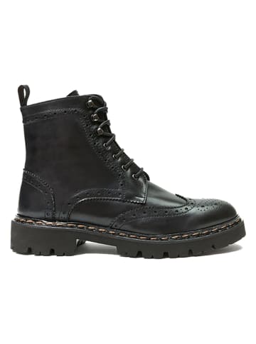 British Passport Leder-Boots in Schwarz