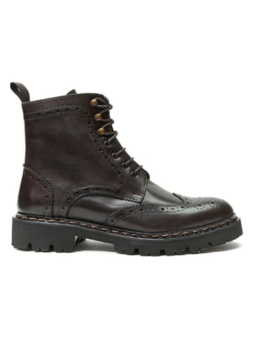 British Passport Leder-Boots in Braun