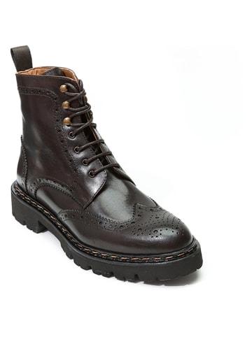 British Passport Leder-Boots in Braun