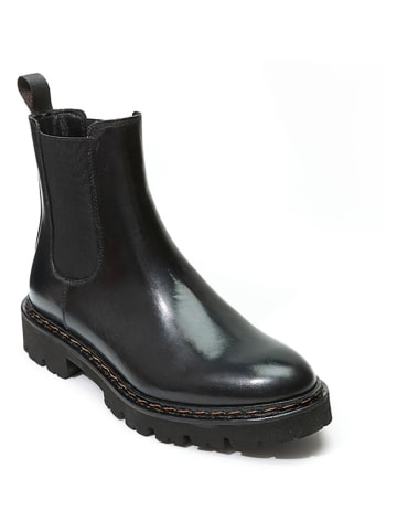 British Passport Leder-Chelsea-Boots in Schwarz