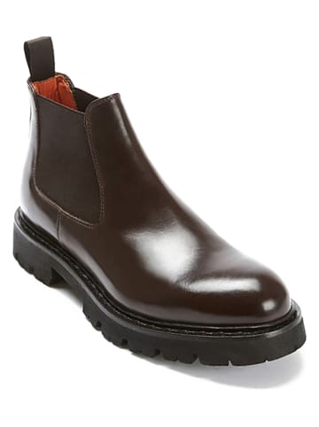 British Passport Leder-Chelsea-Boots in Braun