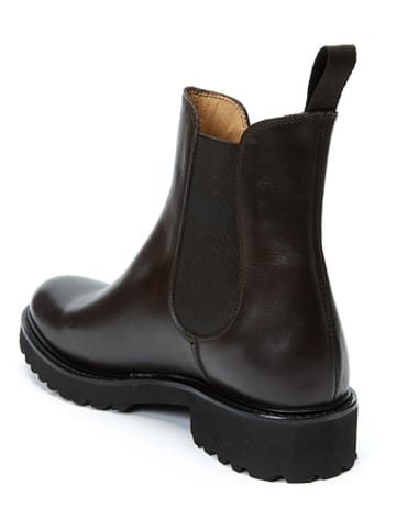British Passport Leder-Chelsea-Boots in Braun