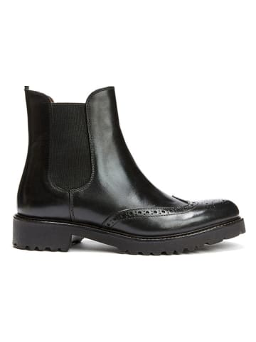British Passport Leder-Chelsea-Boots in Schwarz