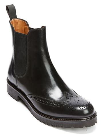 British Passport Leder-Chelsea-Boots in Schwarz