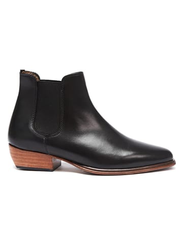 British Passport Leder-Chelsea-Boots in Schwarz