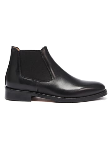 British Passport Leder-Chelsea-Boots in Schwarz