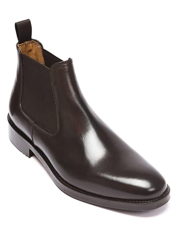 British Passport Leder-Chelsea-Boots in Braun