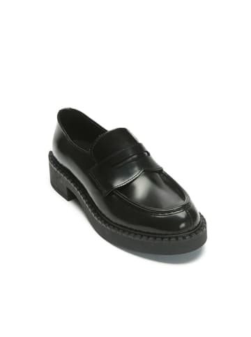British Passport Leder-Mokassins in Schwarz