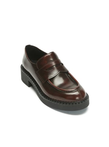 British Passport Leren mocassins bordeaux