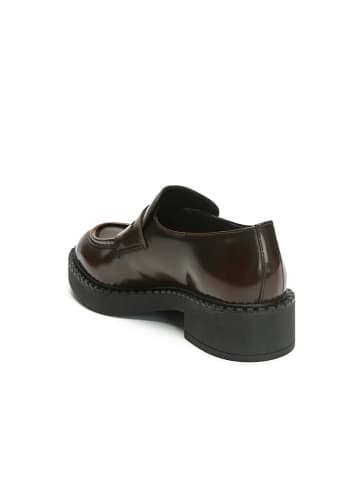 British Passport Leren mocassins bordeaux
