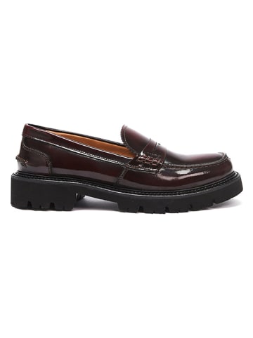 British Passport Leren mocassins bordeaux