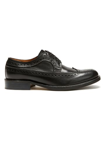 British Passport Leder-Schnürschuhe in Schwarz