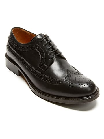 British Passport Leder-Schnürschuhe in Schwarz