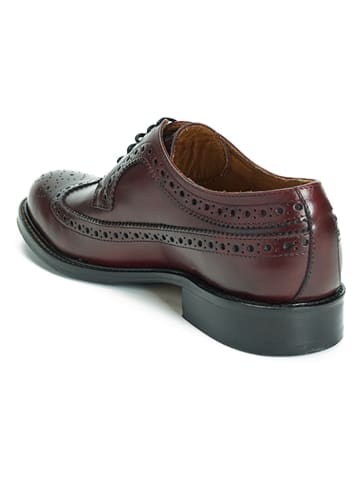 British Passport Leder-Schnürschuhe in Bordeaux