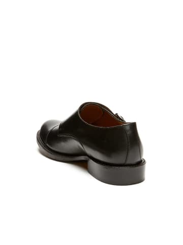 British Passport Leren monkstraps zwart