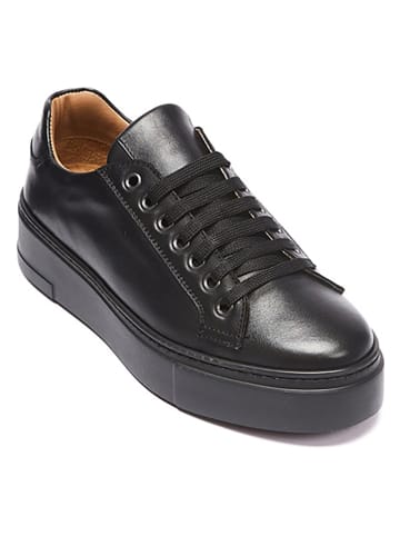 British Passport Leder-Sneakers in Schwarz