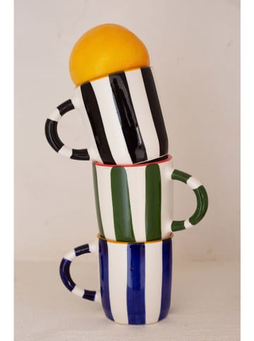 The Wild Hug Kubek "Minerva" w kolorze biało-zielonym - wys. 9 cm