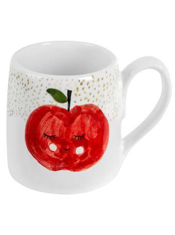 Folkifreckles Tasse "Apple" in Weiß/ Rot - (H)9 cm