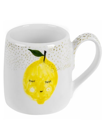 The Wild Hug Tasse "Lemmon" in Weiß/ Gelb - (H)9 cm
