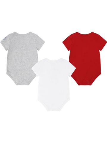 Converse 3er-Set: Bodys in Grau/ Weiß/ Rot