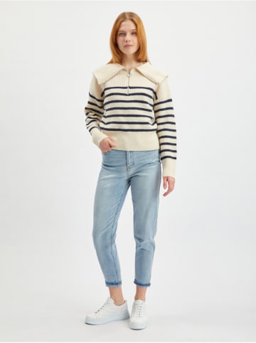 orsay Sweter w kolorze kremowo-czarnym