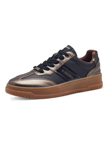 s.Oliver Sneakers in Schwarz/ Gold