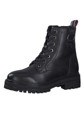 s.Oliver Leder-Boots in Schwarz