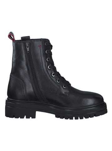 s.Oliver Leder-Boots in Schwarz