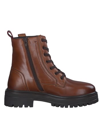 s.Oliver Leder-Boots in Hellbraun