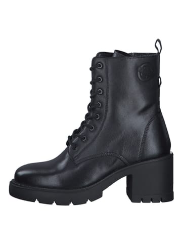 s.Oliver Leder-Stiefeletten in Schwarz