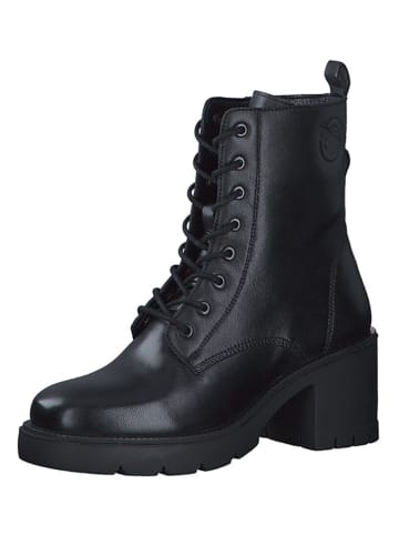 s.Oliver Leder-Stiefeletten in Schwarz