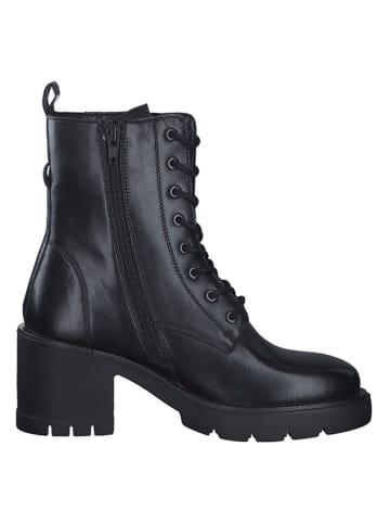 s.Oliver Leder-Stiefeletten in Schwarz