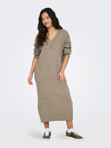 ONLY Strickkleid in Hellbraun