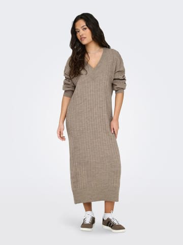 ONLY Strickkleid in Hellbraun