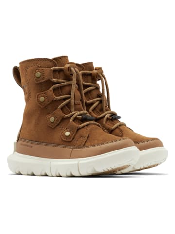 Sorel Leder-Winterstiefel "Explorer Lac" in Hellbraun