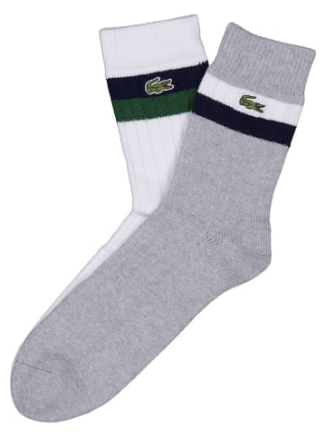 Lacoste Skarpety (2 pary) w kolorze szarym i białym