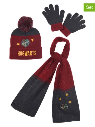 Harry Potter 3tlg. Winteraccessoires-Set "Harry Potter" in Bordeaux/ Schwarz