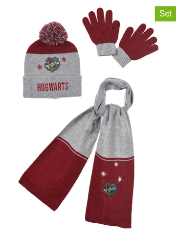 Harry Potter 3tlg. Winteraccessoires-Set "Harry Potter" in Grau/ Rot