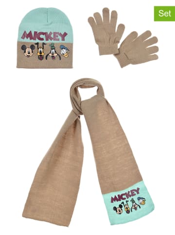 Disney Mickey Mouse 3tlg. Winteraccessoires-Set "Mickey" in Beige