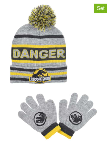 Jurassic World 2-delige winteraccessoires set "Jurassic World" grijs