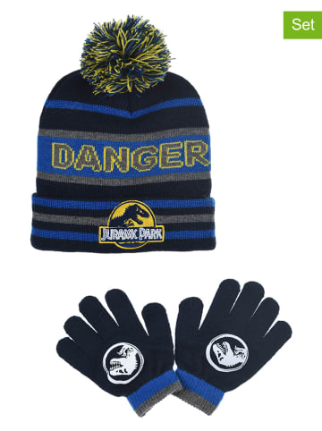 Jurassic World 2tlg. Winteraccessoires-Set "Jurassic World" in Dunkelblau