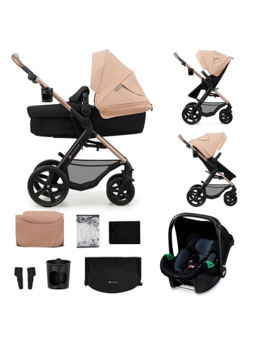 Kinderkraft Wózek kombi 3w1 "MOOV 2 Mink Pro" w kolorze czarno-beżowym