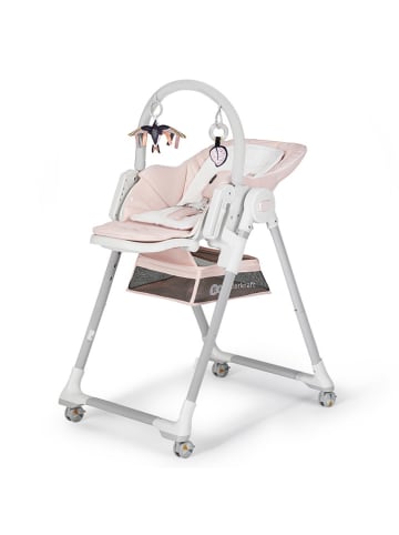 Kinderkraft 2in1-Babyliege und Kinderhochstuhl "Lastree" in Weiß/ Rosa